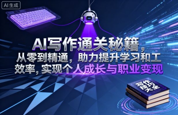 AI写作通关秘籍，从零到精通，助力提升学习和工作效率，实现个人成长与职业变现-优优云网创