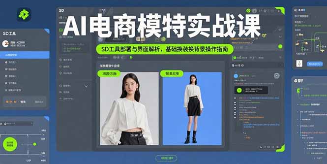 AI电商模特实战课，SD工具部署与界面解析，基础换装换背景操作指南-优优云网创