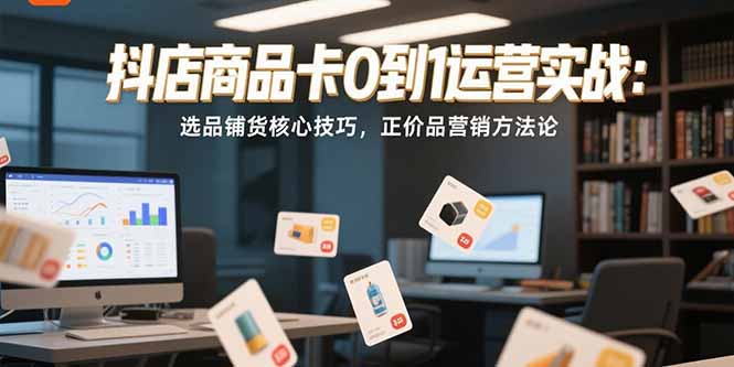 抖店商品卡0到1运营实战:选品铺货核心技巧,正价品营销方法论-优优云网创