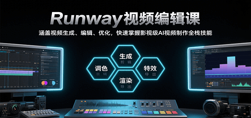 Runway视频编辑课，涵盖视频生成、编辑、优化，快速掌握影视级AI视频制作全栈技能-优优云网创