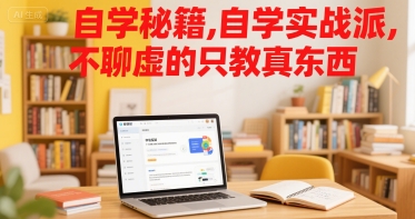 自学秘籍，自学实战派，不聊虚的只教真东西-优优云网创
