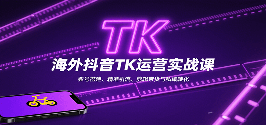 海外抖音TK运营实战课：账号搭建、精准引流、剪辑带货与私域转化-优优云网创