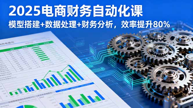 2025电商财务自动化课，模型搭建+数据处理+财务分析，效率提升80%-优优云网创