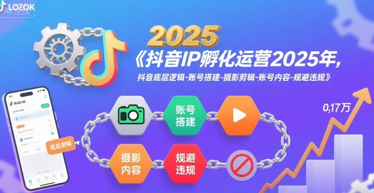 抖音IP孵化运营2025年,抖音底层逻辑-账号搭建-摄影剪辑-账号内容-规避违规-优优云网创
