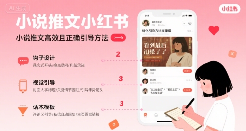 小说推文小红书高转化引导方法实操课，小说推文高效且正确引导方法-优优云网创
