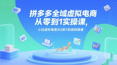 拼多多全域虚拟电商从零到1实操课，小白虚拟电商从0到1实操到精通-优优云网创