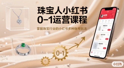珠宝人小红书0-1运营课程,掌握珠宝行业的小红书多种账号玩法-优优云网创