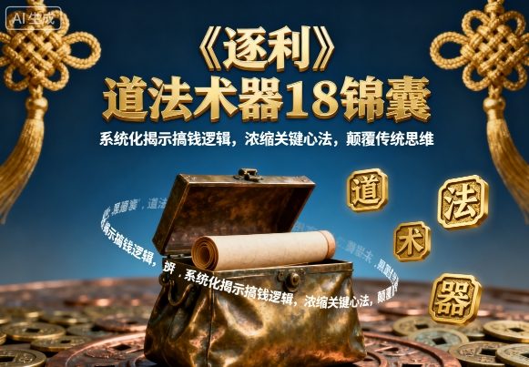《逐利》道法术器18锦囊，系统化揭示搞钱逻辑，浓缩关键心法，颠覆传统思维-优优云网创