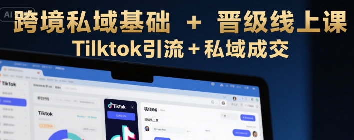 跨境私域基础+晋级线上课，Tilktok引流+私域成交-优优云网创