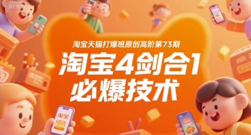 淘宝天猫打爆班原创高阶第73期，淘宝4剑合1必爆技术-优优云网创