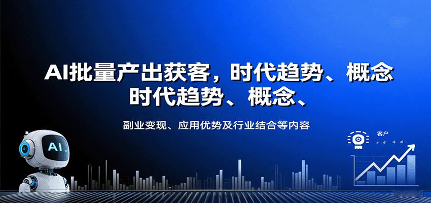 AI批量产出获客,时代趋势、概念、副业变现、应用优势及行业结合等内容-优优云网创