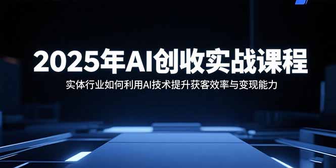 2025年AI创收实战课程：实体行业如何利用AI技术提升获客效率与变现能力-优优云网创