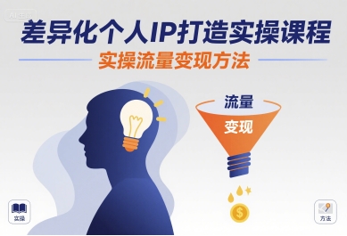 差异化个人IP打造实操课程,实操流量变现方法-优优云网创