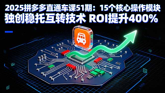 2025拼多多直通车课51期：15个核心操作模块 独创稳托互转技术 ROI提升400%-优优云网创