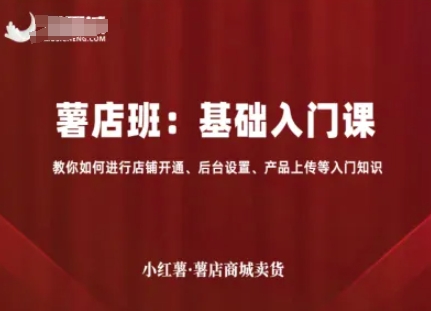 小红薯薯店商城卖货,基础入门课,教你如何进行店铺开通、后台设置、产品上传等入门知识-优优云网创