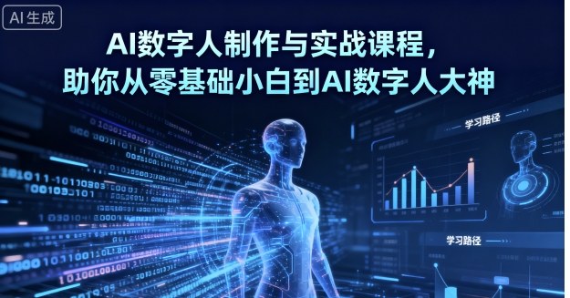 AI数字人制作与实战课程，助你从零基础小白到AI数字人大神-优优云网创