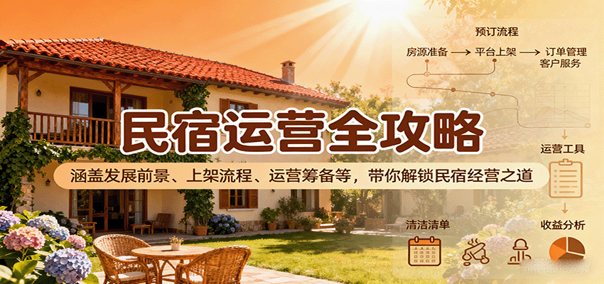 民宿运营全攻略：涵盖发展前景、上架流程、运营筹备等，带你解锁民宿经营之道-优优云网创