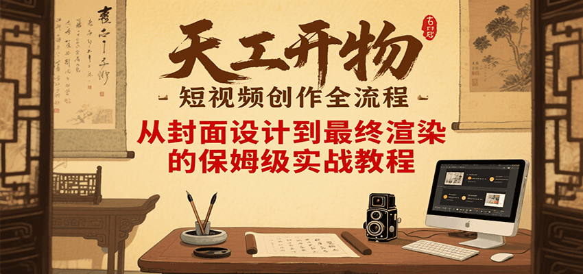 天工开物短视频创作全流程,从封面设计到最终渲染的保姆级实战教程-优优云网创