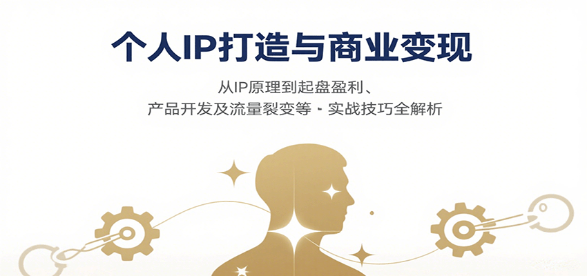 个人IP打造与商业变现，从IP原理到起盘盈利、产品开发及流量裂变等实战技巧全解析-优优云网创