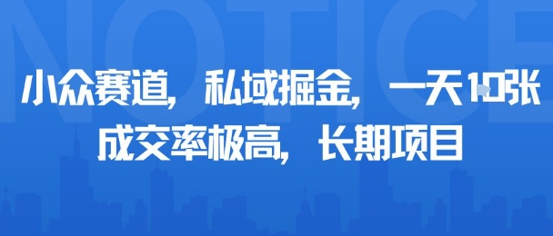 小众赛道，私域掘金，一天多张，成交率极高，长期项目-优优云网创