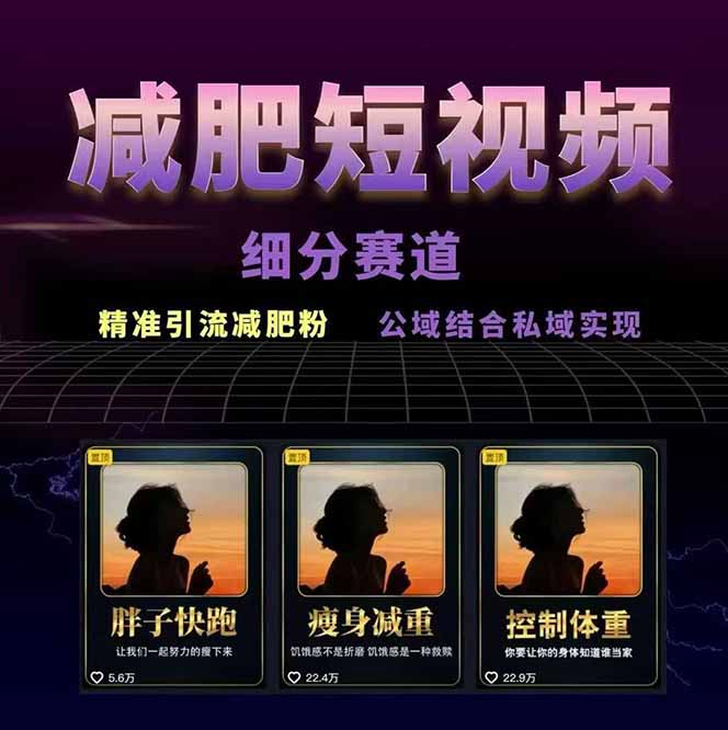 图片[1]-减肥短视频赛道运营课：素材准备-视频制作-引流变现全流程 (附素材-优优云网创