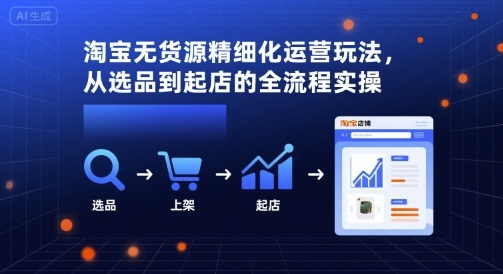 淘宝无货源精细化运营玩法,从选品到起店的全流程实操-优优云网创