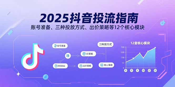 2025抖音投流指南，账号准备、三种投放方式、出价策略等12个核心模块-优优云网创